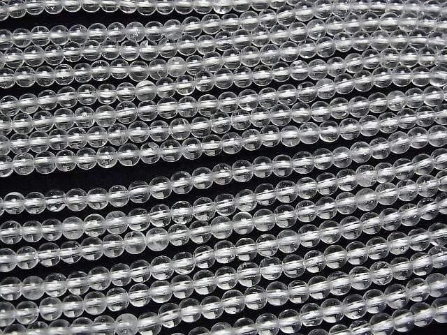 [Video]Crystal Quartz AAA- Round 4mm 1strand beads (aprx.15inch/36cm)
