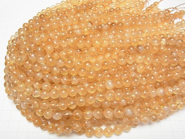 [Video]Citrine AA+ Round 8mm half or 1strand beads (aprx.15inch/36cm)