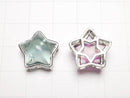 [Video] Multi-color Fluorite AAA- Bezel Setting Star Motif Through Type Silver color 15mm 3pcs