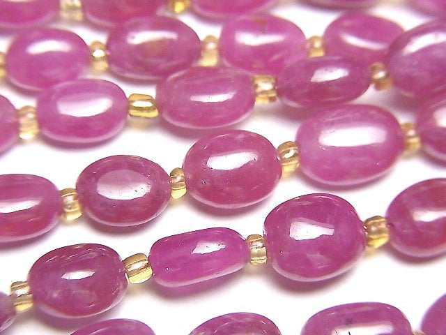 [Video]Ruby (Pink Sapphire)AA++ Oval half or 1strand (20pcs)