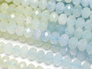 [Video]High Quality! Beryl Mix (Multicolor Aquamarine) AA+ Faceted Button Rondelle 6x6x4mm 1strand beads (aprx.15inch/37cm)