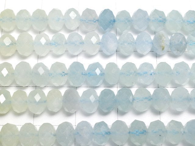 [Video]High Quality! Beryl Mix (Multicolor Aquamarine) AA+ Faceted Button Rondelle 6x6x4mm 1strand beads (aprx.15inch/37cm)