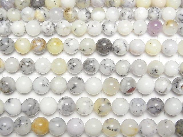 [Video]Dendrite Opal Round 8.5mm 1strand beads (aprx.15inch/38cm)