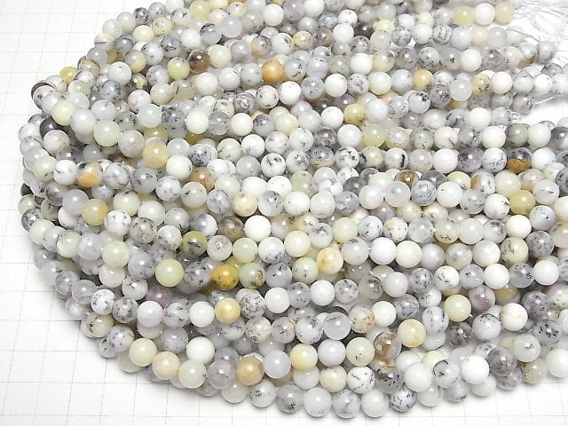[Video]Dendrite Opal Round 8.5mm 1strand beads (aprx.15inch/38cm)