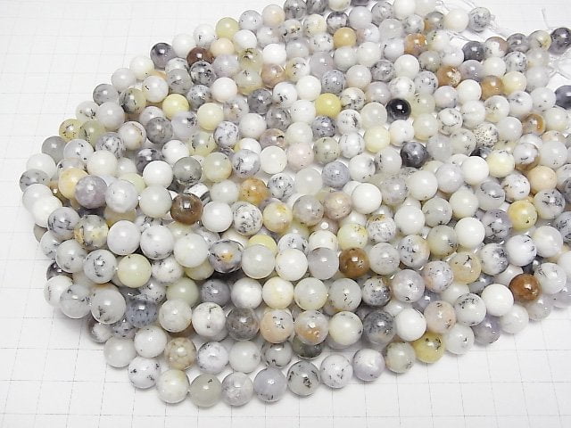 [Video]Dendrite Opal Round 10mm 1strand beads (aprx.15inch/38cm)