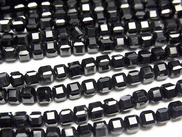 [Video]High Quality! Black Spinel AAA Cube Shape 3x3x3mm 1strand beads (aprx.15inch/37cm)