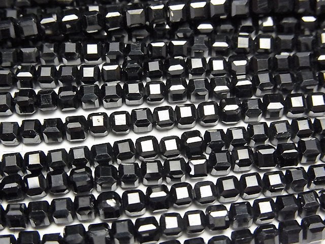 [Video]High Quality! Black Spinel AAA Cube Shape 3x3x3mm 1strand beads (aprx.15inch/37cm)