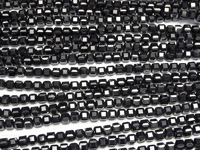 [Video]High Quality! Black Spinel AAA Cube Shape 3x3x3mm 1strand beads (aprx.15inch/37cm)