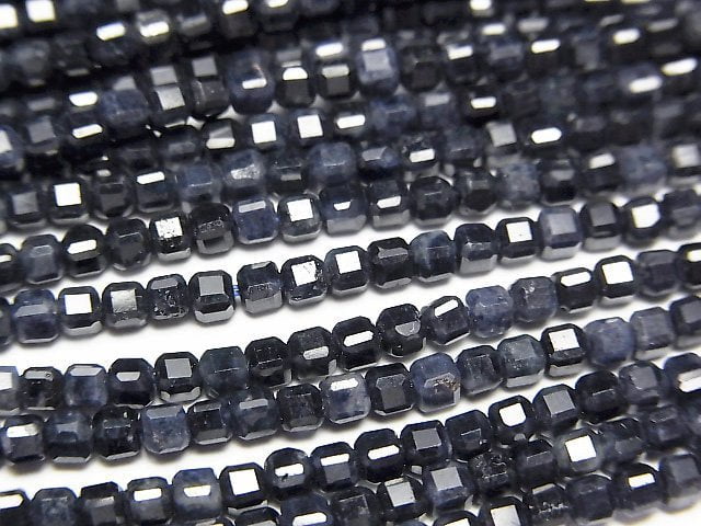 [Video]High Quality! Sapphire AA++ Cube Shape 2x2x2mm 1strand beads (aprx.15inch/37cm)