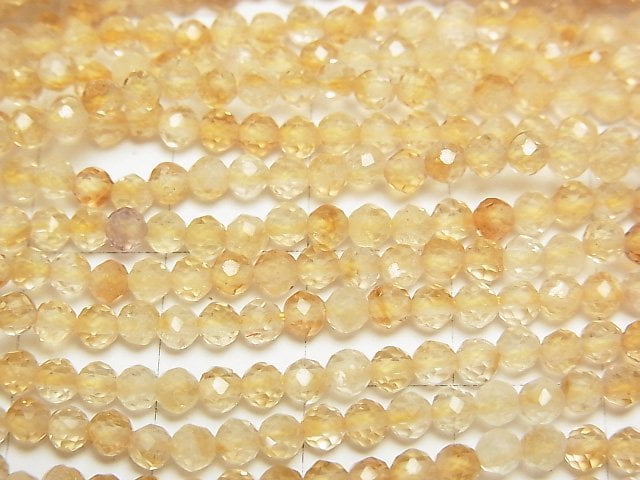 [Video]High Quality! Phantom Citrine AA++ Faceted Round 3mm 1strand beads (aprx.15inch/37cm)