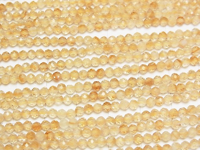 [Video]High Quality! Phantom Citrine AA++ Faceted Round 3mm 1strand beads (aprx.15inch/37cm)