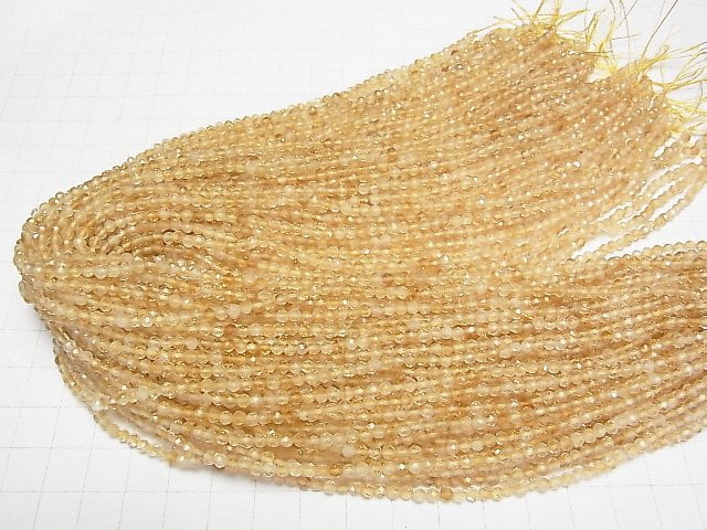 [Video]High Quality! Phantom Citrine AA++ Faceted Round 3mm 1strand beads (aprx.15inch/37cm)