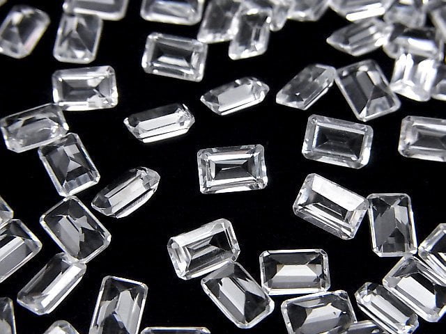 [Video]High Quality White Topaz AAA Loose stone Rectangle Faceted 6x4mm 10pcs