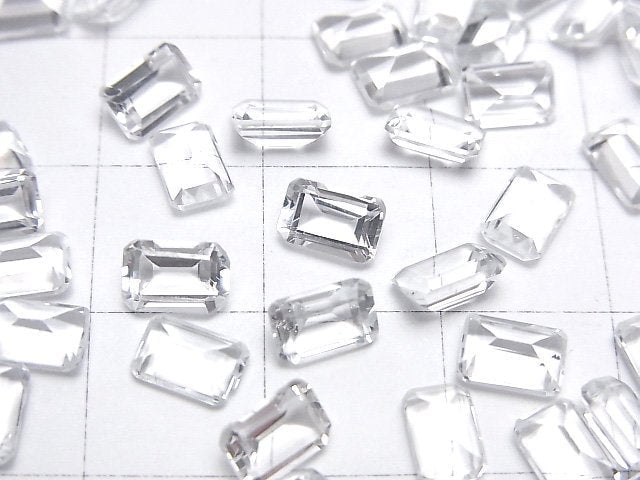 [Video]High Quality White Topaz AAA Loose stone Rectangle Faceted 6x4mm 10pcs