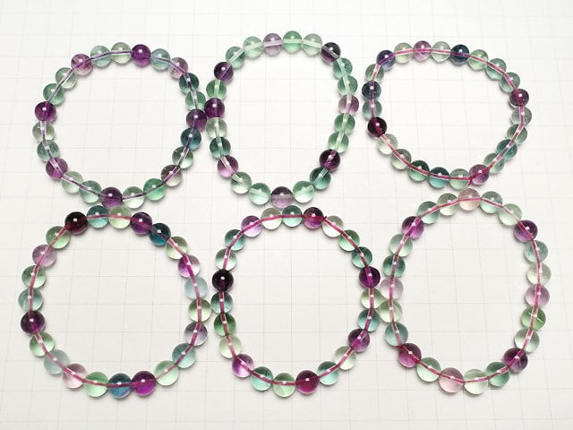 [Video] Multicolor Fluorite AAA Round 8mm Bracelet