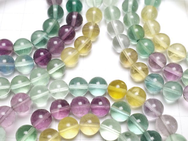 [Video] Multicolor Fluorite AAA Round 8mm Bracelet