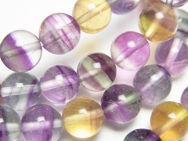 [Video]Bi-color Fluorite AAA Round 8mm Bracelet