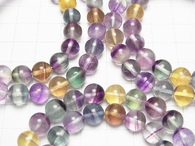 [Video]Bi-color Fluorite AAA Round 8mm Bracelet