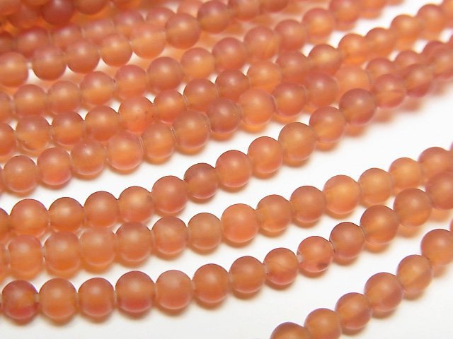 [Video] Frost Carnelian Round 3mm 1strand beads (aprx.15inch/38cm)