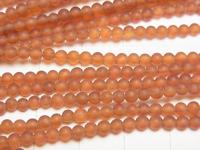 [Video] Frost Carnelian Round 3mm 1strand beads (aprx.15inch/38cm)