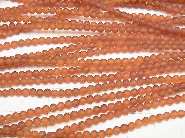 [Video] Frost Carnelian Round 3mm 1strand beads (aprx.15inch/38cm)