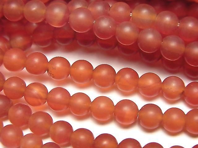 [Video] Frost Carnelian Round 4mm 1strand beads (approx. 15 inches/37 cm)