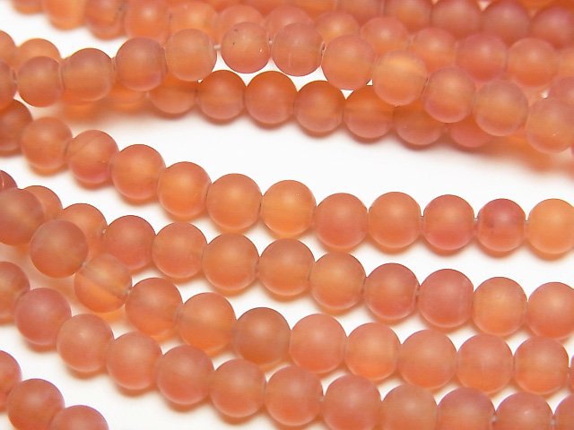 [Video] Frost Carnelian Round 4mm 1strand beads (aprx.15inch/37cm)