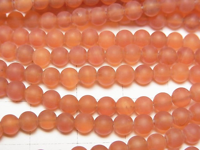 [Video] Frost Carnelian Round 4mm 1strand beads (aprx.15inch/37cm)