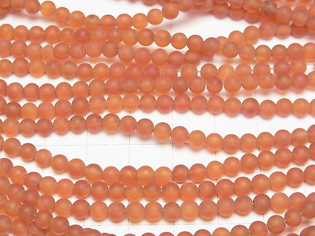 [Video] Frost Carnelian Round 4mm 1strand beads (aprx.15inch/37cm)