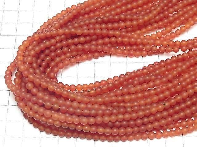 [Video] Frost Carnelian Round 4mm 1strand beads (approx. 15 inches/37 cm)