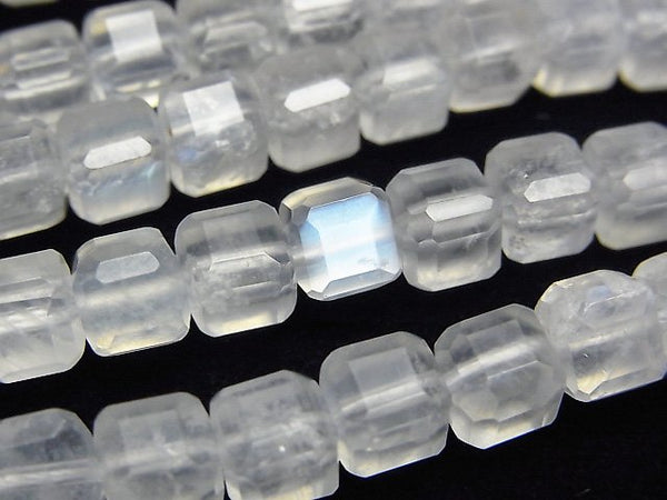 [Video]High Quality! Royal Blue Moonstone AA++ Cube Shape 6x6x6mm half or 1strand beads (aprx.15inch/36cm)