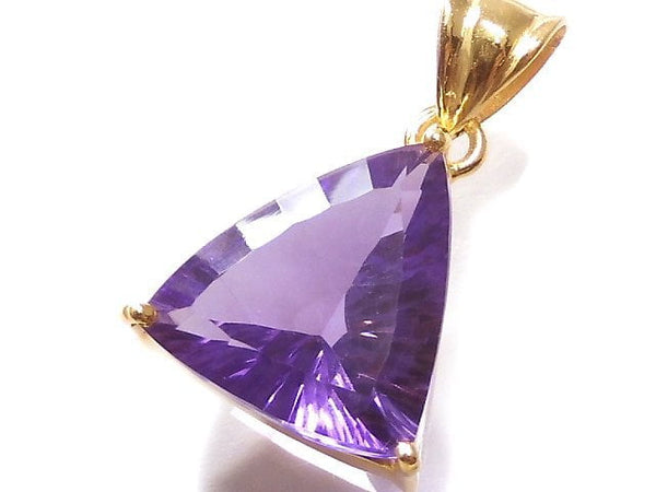 [Video][One of a kind] High Quality Amethyst AAA Laser Cut Pendant 18KGP NO.2