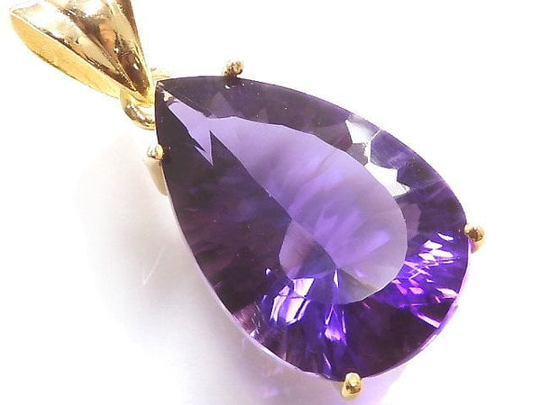 [Video][One of a kind] High Quality Amethyst AAA Laser Cut Pendant 18KGP NO.7