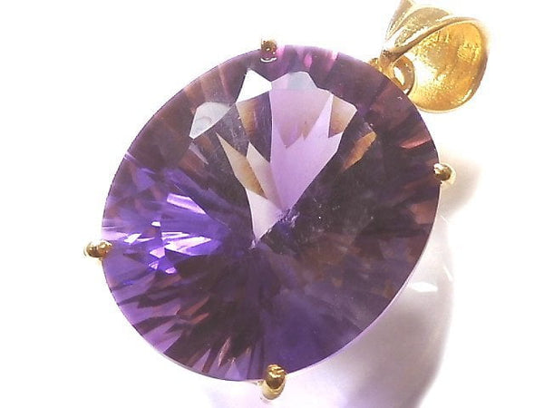 [Video][One of a kind] High Quality Amethyst AAA Laser Cut Pendant 18KGP NO.9