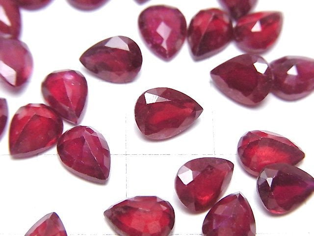 [Video]High Quality Ruby AA++ Loose stone Pear shape Faceted 8x6mm 1pc
