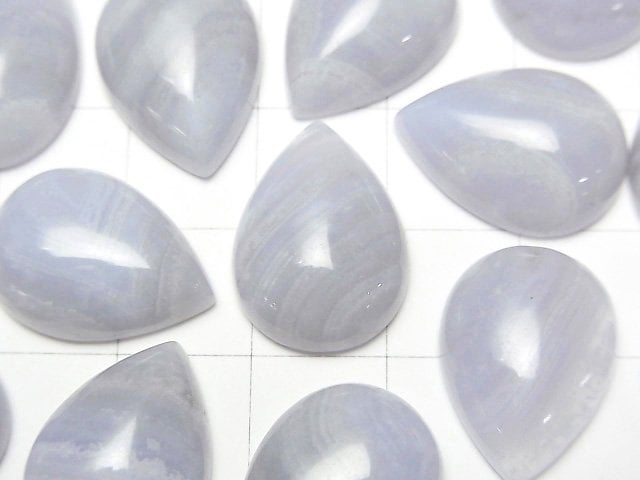 [Video]Blue Lace Agate AA++ Pear shape Cabochon 18x13mm 1pc