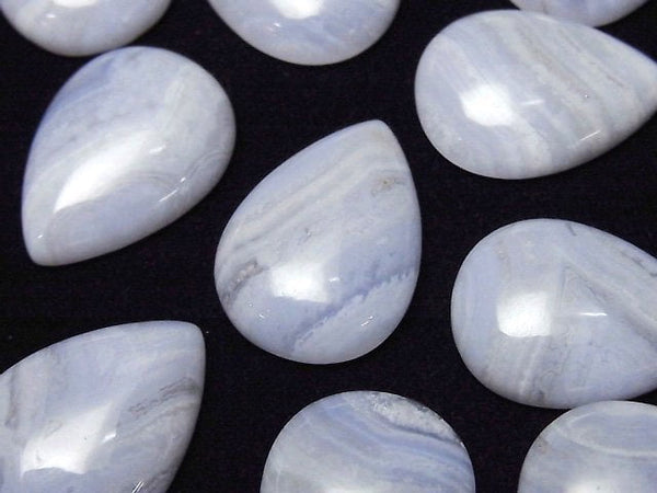 [Video]Blue Lace Agate AA++ Pear shape Cabochon 25x18mm 1pc