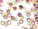 [Video]High Quality Pink Tourmaline AAA- Bezel Setting Round Faceted 4x4mm 3pcs
