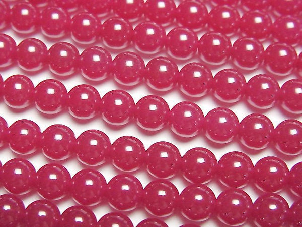 [Video] Synthetic Ruby AAA Round 5mm half or 1strand beads (aprx.15inch/36cm)