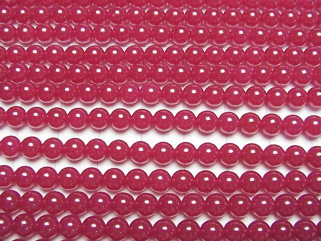 [Video] Synthetic Ruby AAA Round 5mm half or 1strand beads (aprx.15inch/36cm)