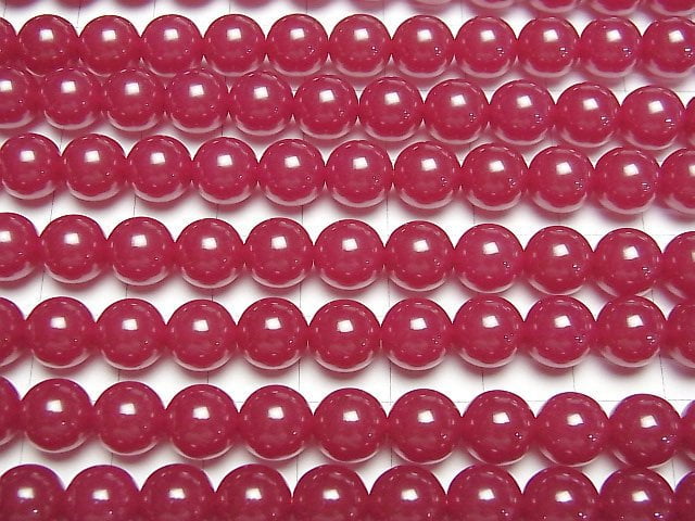 [Video] Synthetic Ruby AAA Round 8mm 1/4 or 1strand beads (aprx.15inch/36cm)