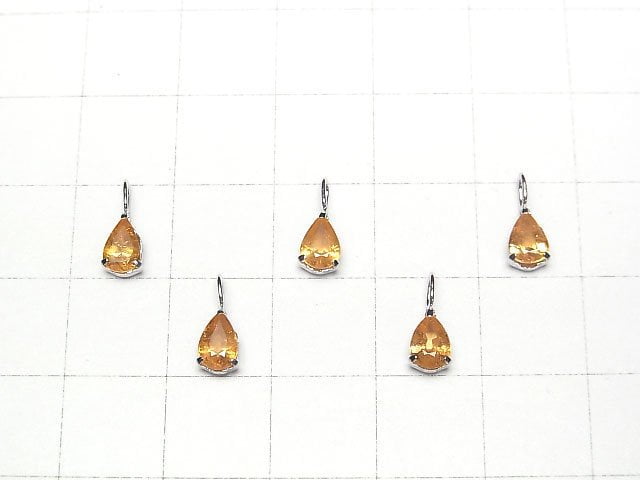 [Video][Japan]High Quality Spessartite Garnet AAA Pear shape Faceted 6x4mm Pendant [K10 White Gold] 1pc