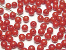 [Video] Red Coral (Dyed) Half Drilled Hole Round 4.5mm 10pcs