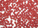 [Video] Red Coral (Dyed) Half Drilled Hole Round 4.5mm 10pcs