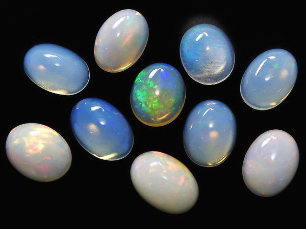 [Video][One of a kind] High Quality Ethiopian Opal AAA Cabochon 10pcs Set NO.29