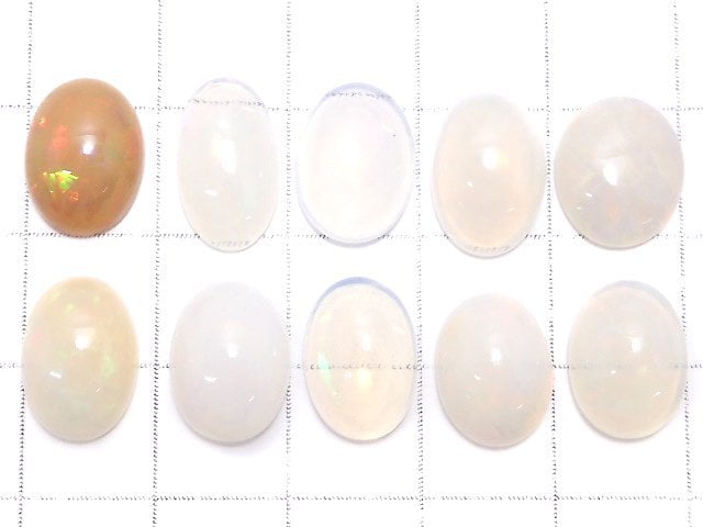 [Video][One of a kind] High Quality Ethiopian Opal AAA Cabochon 10pcs Set NO.30