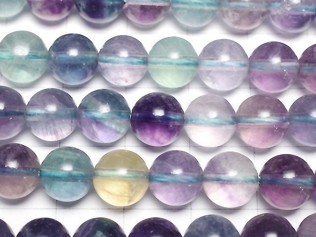 [Video] Multicolor Fluorite AA++ Round 8mm half or 1strand beads (aprx.15inch/36cm)