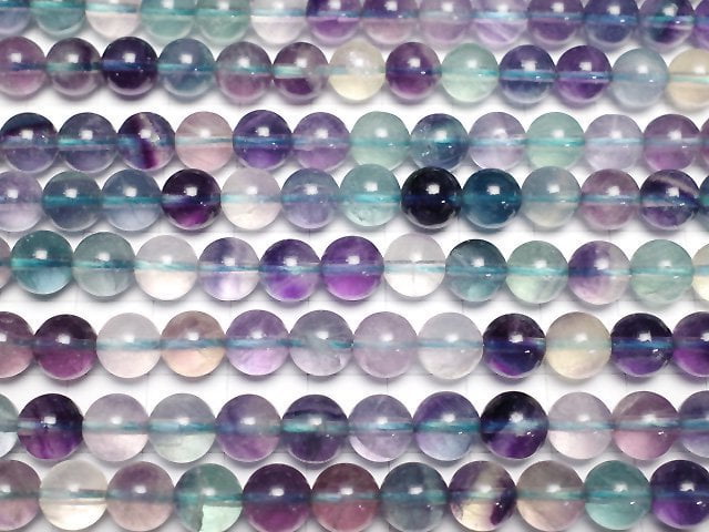 [Video] Multicolor Fluorite AA++ Round 8mm half or 1strand beads (aprx.15inch/36cm)