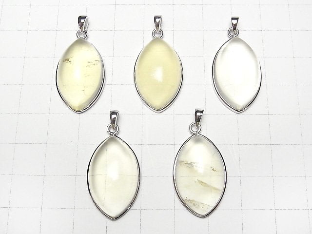[Video]High Quality Lemon Quartz AAA Marquise Pendant 25x15mm Silver925 1pc