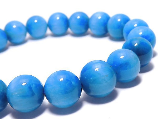 [Video][One of a kind] Blue Apatite AA++ Round 9.5mm Bracelet NO.103